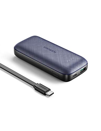 UGREEN Batería Externa Movil 18W, Mini Power Bank USB C 10000mAh Ultra Carga Rápido, Cargador Portable PD 3.0 y QC 3.0 Compatible con iPhone 12, 12 Pro, 11, XR, XS, 8, iPad Pro 2020, Airpods Pro