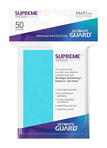 Ultimate Guard UGD10796 Supreme UX Sleeves Aquamarin Juego de Cartas, Turquesa, tamaño estándar