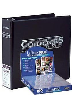 Ultra Pro 3-Ring Collectors Album Black + 100 9-Pocket Silver Pages - Magic: The Gathering - Yu-Gi-Oh!