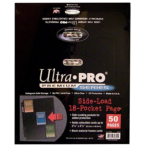 Ultra Pro-(50 18-Pocket Side Load Pages Black, Color Negro (E-82891)