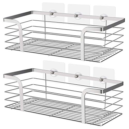 Umi. Essentials Set de 2 estanterías para baño de 2 tamaños, estantes para ducha de acero inoxidable 304, cestas metálicas para ducha