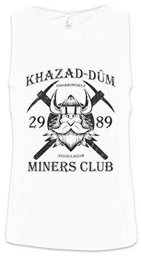 Urban Backwoods Khazad-Dum Miners Club Hombre Camiseta Sin Mangas Men Tank Top Blanco Talla 3XL