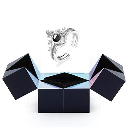 Urisgo Joyero de Anillo Creativo, Caja de empaquetado de joyería Magic Cube Personalización Proponer Caja de Anillo de Matrimonio