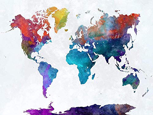 USDFYU Puzzles Madera Rompecabezas 1000 Piezas,Colorido Mapa del Mundo Creativo Rompecabezas De Madera Festival Regalo Decoración De La Pared Mural Home Art 75X50Cm