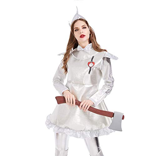 UYZ Vestido de Mujer Disfraz de Fiesta de Carnaval de Halloween Nueva Falda de Hombre de hojalata con Estampado de corazón mecánico Disfraz de Rey de Cuento de Hadas de Oz, para Disfraces de fie