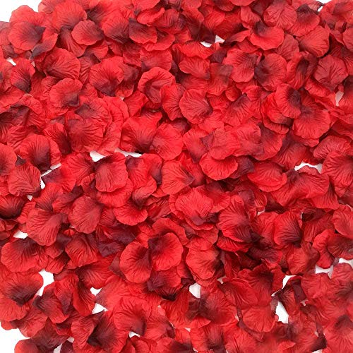 Ventdest 3200 Piezas Pétalos de Rosa Artificial Rojos para el día de San Valentín y Ambiente Romántico, Proponer, Flores de Boda, Confeti, dispersión de Mesa