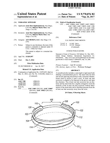 Versatile jewelry: United States Patent 9770076 (English Edition)