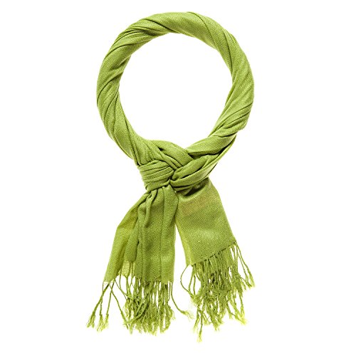 VIKINGS Bufanda unisex Happy Edition con flecos, color bufanda Happy Edition 180 x 70 cm:verde claro VIKINGS Bufanda unisex Happy Edition con flecos, color bufanda Happy Edition 180 x 70 cm:verde claro