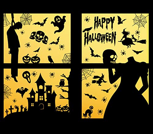 Voqeen Halloween Pegatinas de Ventana de Fantasma Espeluznante Decoración de Fiesta de Disfraces Casas embrujadas Decoración Ventana Calcomanía Puerta