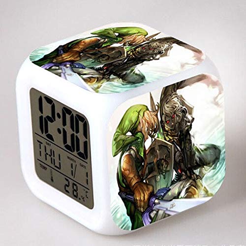 wanmeidp Despertador De Juguete The Legend of Zelda Reloj Despertador Luminoso Reloj De PláStico para NiñOs Reloj Despertador Digital Led