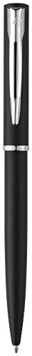 Waterman-Allure: Bolígrafo de bola laca negra mate, atributos cromados y mecanismo de pulsador – en su estuche