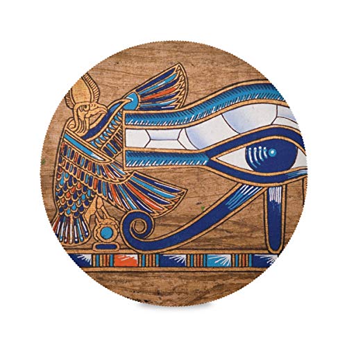 XiangHeFu Ojo de Horus Egipcio Manteles Individuales Redondos de 39x39 cm Antideslizantes para Mesa de Comedor 1 Piece