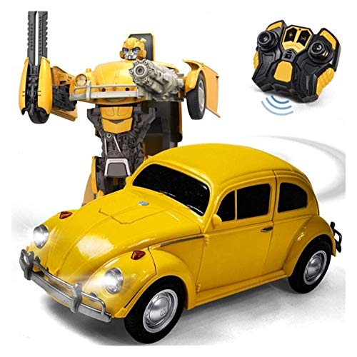 XIAOGING Escarabajo de Control Remoto de Coches Hombre Solo botón Deformación de Sonido Activado por inducción Modelo Robot Boy Transformers Juguete de la Serie Autobots cumpleaños