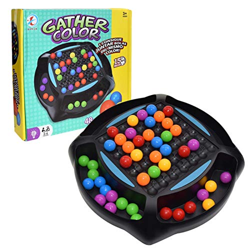 Xinjiashou Rainbow Ball Matching Game 48 Cuentas De Color Chess Matching Toy | Juego De Mesa De Ajedrez con Eliminación De Rompecabezas, Juego Mágico para Niños Adultos