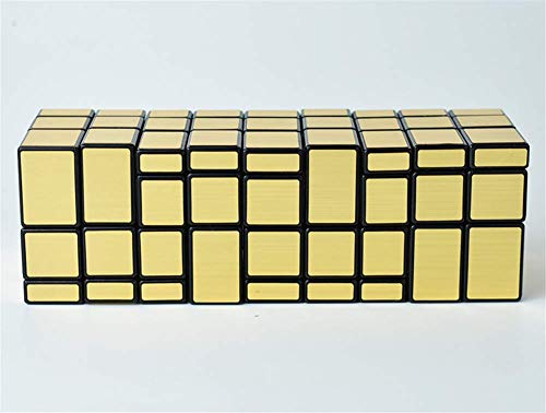 XJZKA Capa de Espejo Cubo de Rubik apilable Límite de encuadernación en Forma de Espejo mágico Giratorio No. 4 Cubo de Rubik Divertido Combinado Multicolor Opcional, Dorado, A
