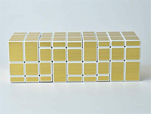 XJZKA Capa de Espejo Cubo de Rubik apilable Límite de encuadernación en Forma de Espejo mágico Giratorio No. 4 Cubo de Rubik Divertido Combinado Multicolor Opcional, Dorado, B