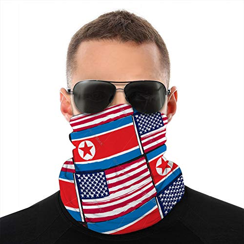 Xunulyn Cubierta Cuello Polaina Cubierta Sombreros Cubierta Solar Banda para la Cabeza Pasamontañas Banderas o estandarte de EE. UU. Y Corea del Norte Protección para la Cabeza Escudo