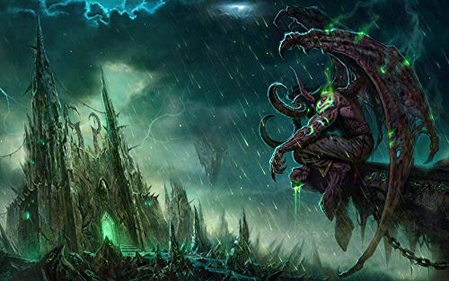 XYDH 1000 Piezas Rompecabezas De Tablero De Madera,Juego De World of Warcraft Obra de Arte de Juego de Rompecabezas para Adulto, Juego de Rompecabezas y Juego Familiar/75 * 50CM