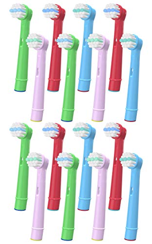 YanBan- Cabezales de Cepillo de Dientes Eléctrico para Niños Compatibles con Oral B, Paquete de 16 Cabezales de Cepillo de Dientes de Repuesto para Niños para Braun, Recambio para Cepillo Oral b Niños