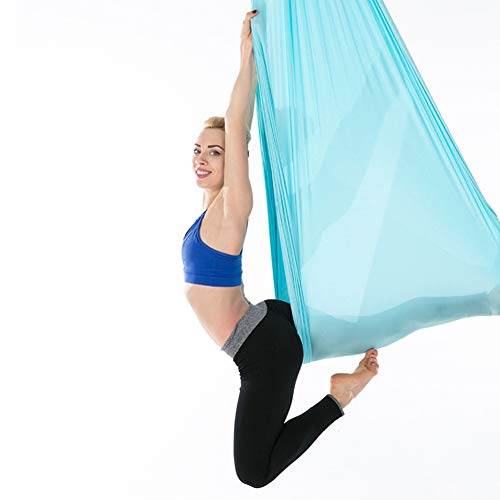 Yosoo Health Gear Hamaca de Yoga, 2.8x1m Columpio aéreo de Hamaca de Yoga Antigravedad Columpio de Hamaca voladora de Yoga para Dar Forma al Cuerpo de Pilates, Ejercicio de inversión de Fitness(Azul)