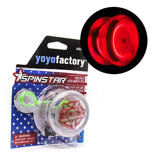 YoyoFactory SPINSTAR Yo-Yo - Rojo (Iluminar, Genial para Principiantes, Juego Yoyo Moderno, Cuerda e Instrucciones Incluidas)