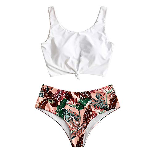ZAFUL Tankini Traje de Baño con Relleno Takini Talla Grande Pantalones Dos Piezas para Mujer 2019 (Multicolor-A, S)
