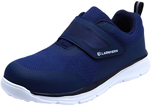 Zapatillas de Seguridad Hombre,LM180121 SBP Zapatos de Trabajo Mujer con Punta de Acero Ultra Liviano Reflectivo Transpirable 42 EU,Azul Blanco