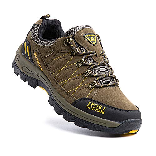 Zapatillas Trekking Hombre Antideslizantes Zapatos de Senderismo Transpirable Botas Montaña Bajas al Aire Libre 1 Verde Talla 45 EU