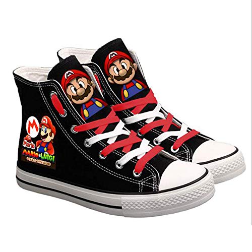 Zapatos Lindo Super Mario Impreso Las Zapatillas De Deporte De Las Mujeres De Los Hombres De Los Zapatos De Lona Ocasionales De Dibujos Animados Niños Y Niñas Adolescentes,Rojo,37