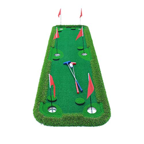 ZDAMN Esterilla de golf para golf Putting Green Profesional de práctica de golf Putting Mat para interior y exterior, equipo de ayuda de putter Pro Golf Putting Mat (color: verde, tamaño: 75 x 300 cm)