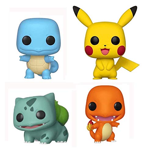 ZJSXIA Pikachu Toy, 4pcs Mini Lindo Lindo Pókemon Figuras Muñecas Bulbasaur Charmander Squirtle PVC Figura Colección Modelo Juguetes figuritas Pokemon