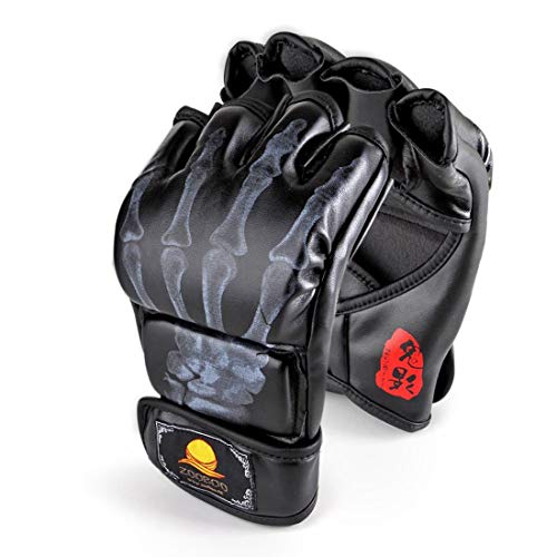 ZooBoo Guantes de Boxeo, Guantes de Artes Marciales Mixtas para Entrenamiento UFC, para Hombres y Mujeres, de Piel, más Acolchados, para Boxeo, Sparring, Muay Thai, Bolsa Pesada Negro ZooBoo Guantes de Boxeo, Guantes de Artes Marciales Mixtas para Entrenamiento UFC, para Hombres y Mujeres, de Piel, más Acolchados, para Boxeo, Sparring, Muay Thai, Bolsa Pesada Negro