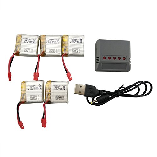 ZYGY 5pcs 3.7V 380mah Litio Batería y 5 en 1 Cargador para SYMA X21 X21W X26 D15 X100 RC Quadcopter Drone Batería ZYGY 5pcs 3.7V 380mah Litio Batería y 5 en 1 Cargador para SYMA X21 X21W X26 D15 X100 RC Quadcopter Drone Batería