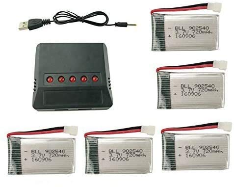 ZYGY 5pcs 3.7V 720mah Lipo Batería y 5en1 Cargador para Syma X5C X5C-1 X5A X5 X5SC X5SW H5C V931 S5C FQ36 UFO 3000 UDI U45 U45W T5W JJRC H42 SS40 GoolRC T32 RC Quadcopter ZYGY 5pcs 3.7V 720mah Lipo Batería y 5en1 Cargador para Syma X5C X5C-1 X5A X5 X5SC X5SW H5C V931 S5C FQ36 UFO 3000 UDI U45 U45W T5W JJRC H42 SS40 GoolRC T32 RC Quadcopter