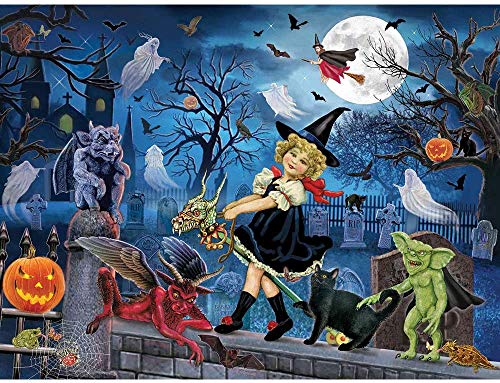 - 300 Piece Jigsaw Puzzle for Adults - Littlest Witch's Halloween Party - 300 pc Haunted House Halloween Trick or Treat Jigsaw Finished size: 40cm*28cm