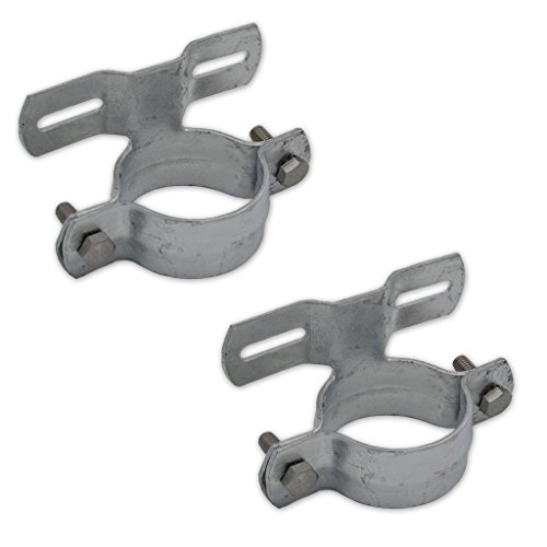 2 abrazaderas de tubo para fijación de carteles, soporte para mástil, abrazadera para tubo de 60 mm de diámetro, distancia entre orificios de 70 mm 2 abrazaderas de tubo para fijación de carteles, soporte para mástil, abrazadera para tubo de 60 mm de diámetro, distancia entre orificios de 70 mm