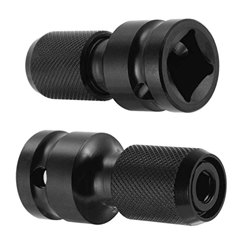 2 adaptadores de broca cuadrada de 1/2" a vástago hexagonal de 1/4", liberación rápida, para llave de trinquete de impacto y vaso de destornillador 2 adaptadores de broca cuadrada de 1/2" a vástago hexagonal de 1/4", liberación rápida, para llave de trinquete de impacto y vaso de destornillador