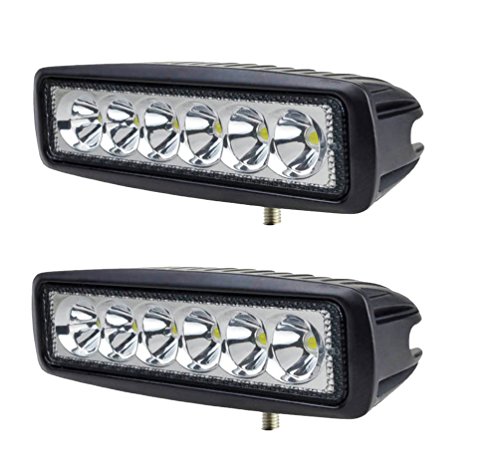 2 X 18 W Foco reflector LED, profundidad adicional para coche todoterreno. 12V 6 LED 18W