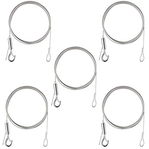 5 Piezas Cable de Colgar de Acero Inoxidable, Alambre para Colgar de Acero 1.5 mm×2 m Ajustable con Lazo y Gancho Cuerda de Alta Resistencia para Colgar Marco de Imagen Ropa Cuadros Soporte 30 Kg 5 Piezas Cable de Colgar de Acero Inoxidable, Alambre para Colgar de Acero 1.5 mm×2 m Ajustable con Lazo y Gancho Cuerda de Alta Resistencia para Colgar Marco de Imagen Ropa Cuadros Soporte 30 Kg