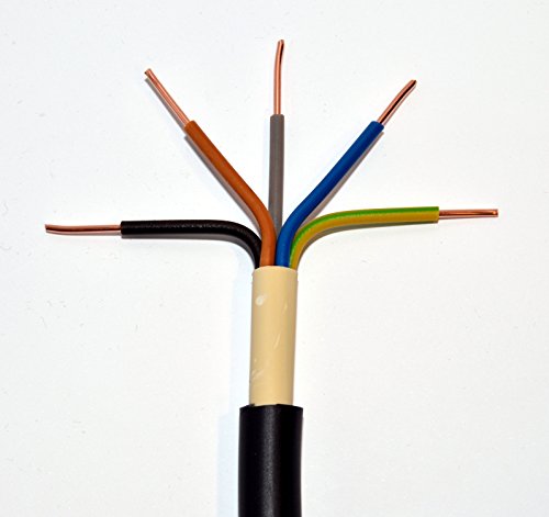 50 m NYY-J 5 x 4 mm² RE negro 5 x 4 qmm corriente de alta intensidad de energía cable de conexión por cable 2,70Eur/m.
