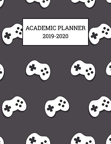 Academic Planner 2019-2020: Monthly and Weekly Vertical Hourly Time Slots (Aug 2019 - Jul 2020) Fun Game Controller Cover