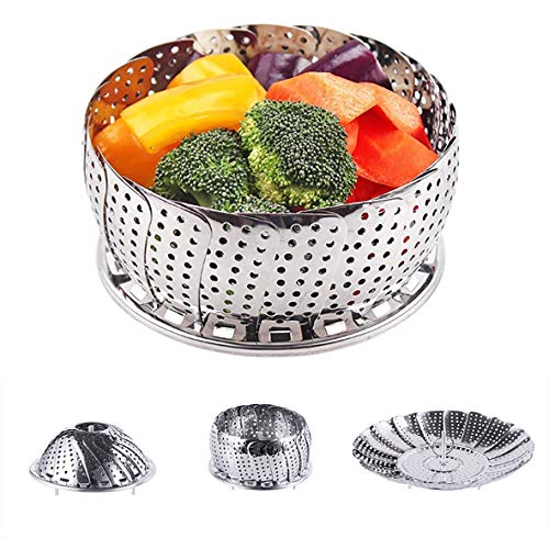 Accesorio de Cocina al Vapor de Acero Inoxidable, Cesta Vaporera Plegable con Patas Antideslizantes, Ollas Verduras Vaporeras para Alimentos, Paellas, Pescados, Frutas, Huevos Accesorio de Cocina al Vapor de Acero Inoxidable, Cesta Vaporera Plegable con Patas Antideslizantes, Ollas Verduras Vaporeras para Alimentos, Paellas, Pescados, Frutas, Huevos