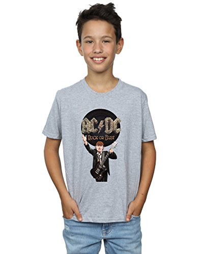 AC/DC niños Rock Or Bust Angus Young Camiseta 7-8 Years Gris Sport
