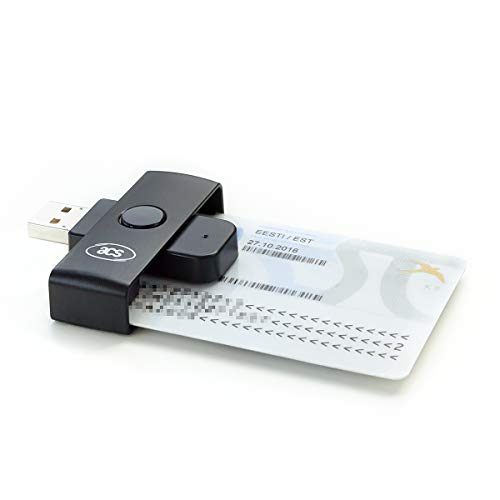 ACS ACR38U-N1 PocketMate - Lector de tarjetas Inteligentes Smart Card ID eID USB tipo A (DNI electrónico) plegable y compacto, color negro