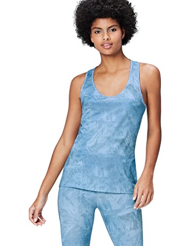 Activewear Top Deportivo Mujer , Azul (Graduated Pixel Print Aop), 38 (Talla del Fabricante: Small)