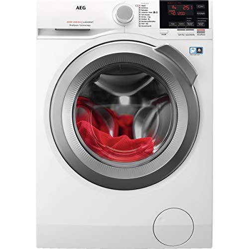 AEG L6FBG824 Lavadora de Libre Instalación, Carga Frontal, 8 Kg / 1200 rpm, Serie 6000, Motor Inverter, Programa Rápido, Panel de control LCD, Puerta XL Plata, Blanco, A+++ AEG L6FBG824 Lavadora de Libre Instalación, Carga Frontal, 8 Kg / 1200 rpm, Serie 6000, Motor Inverter, Programa Rápido, Panel de control LCD, Puerta XL Plata, Blanco, A+++
