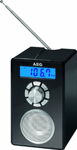 AEG MR 4139 - Radio Bluetooth, Memoria para 20 emisoras, Pantalla LCD, aux-in, sintonizador FM, función de Alarma, Color Negro