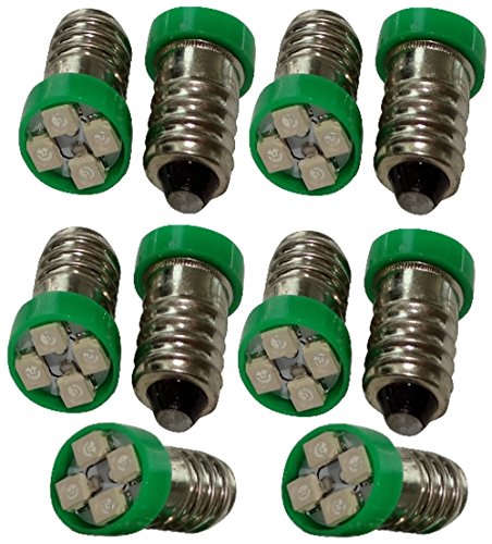 AERZETIX: 10x Bombillas E10 4LED SMD 12V luz verde C17470 AERZETIX: 10x Bombillas E10 4LED SMD 12V luz verde C17470