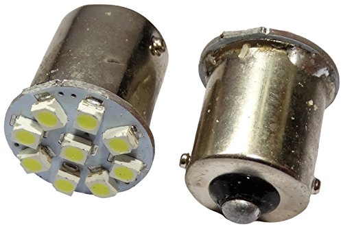AERZETIX: 2 x Bombillas 24V P21W R10W R5W 9LED SMD blanco para camion semirremolque puerta de garaje portal AERZETIX: 2 x Bombillas 24V P21W R10W R5W 9LED SMD blanco para camion semirremolque puerta de garaje portal