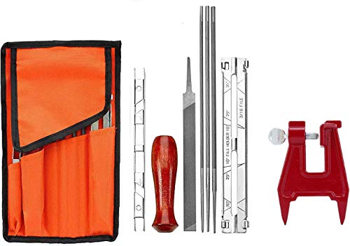 Afilador de Cadena Kit de Afilador de Motosierra para Sti-hl Motosierras con Limas de 5/32" 3/16" 7/32", Mango de Madera, Medidor de profundidad, Guía, Bolsa de Herramientas y Tornillo de Banco Poweka Afilador de Cadena Kit de Afilador de Motosierra para Sti-hl Motosierras con Limas de 5/32" 3/16" 7/32", Mango de Madera, Medidor de profundidad, Guía, Bolsa de Herramientas y Tornillo de Banco Poweka